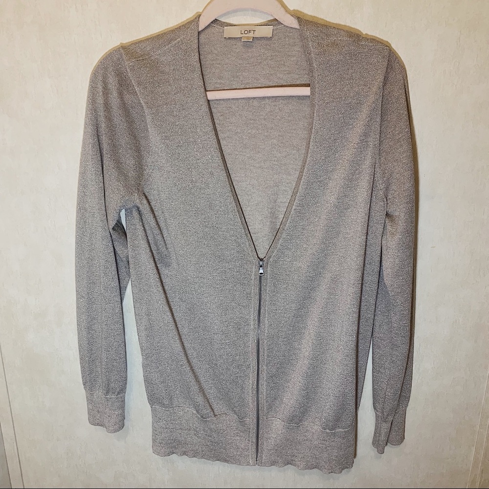 LOFT half zip up champagne color. Size L